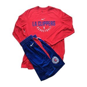 Nike Authentic LA Clippers NBA Team Issued Outfit Set Basketball Top & Bottom XL